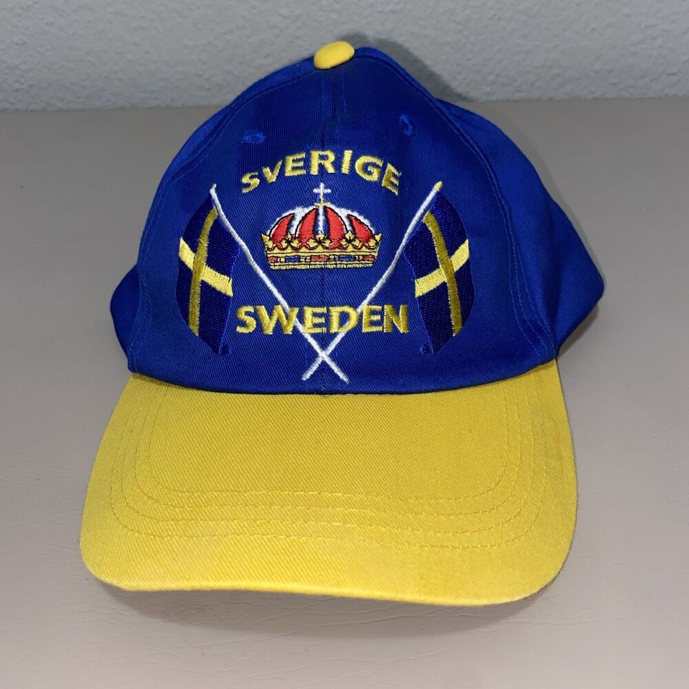 VTG Sweden Sverige Blue Yellow Snapback Hat AF Men’s Size OS